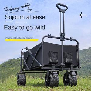 Chariot pliant de qualité industrielle robuste |   Chariot utilitaire portable en acier au carbone pour le camping, la <span class=keywords><strong>plage</strong></span>, les pique-niques et les marchés <span class=keywords><strong>aux</strong></span> <span class=keywords><strong>puces</strong></span> - Product Image 3