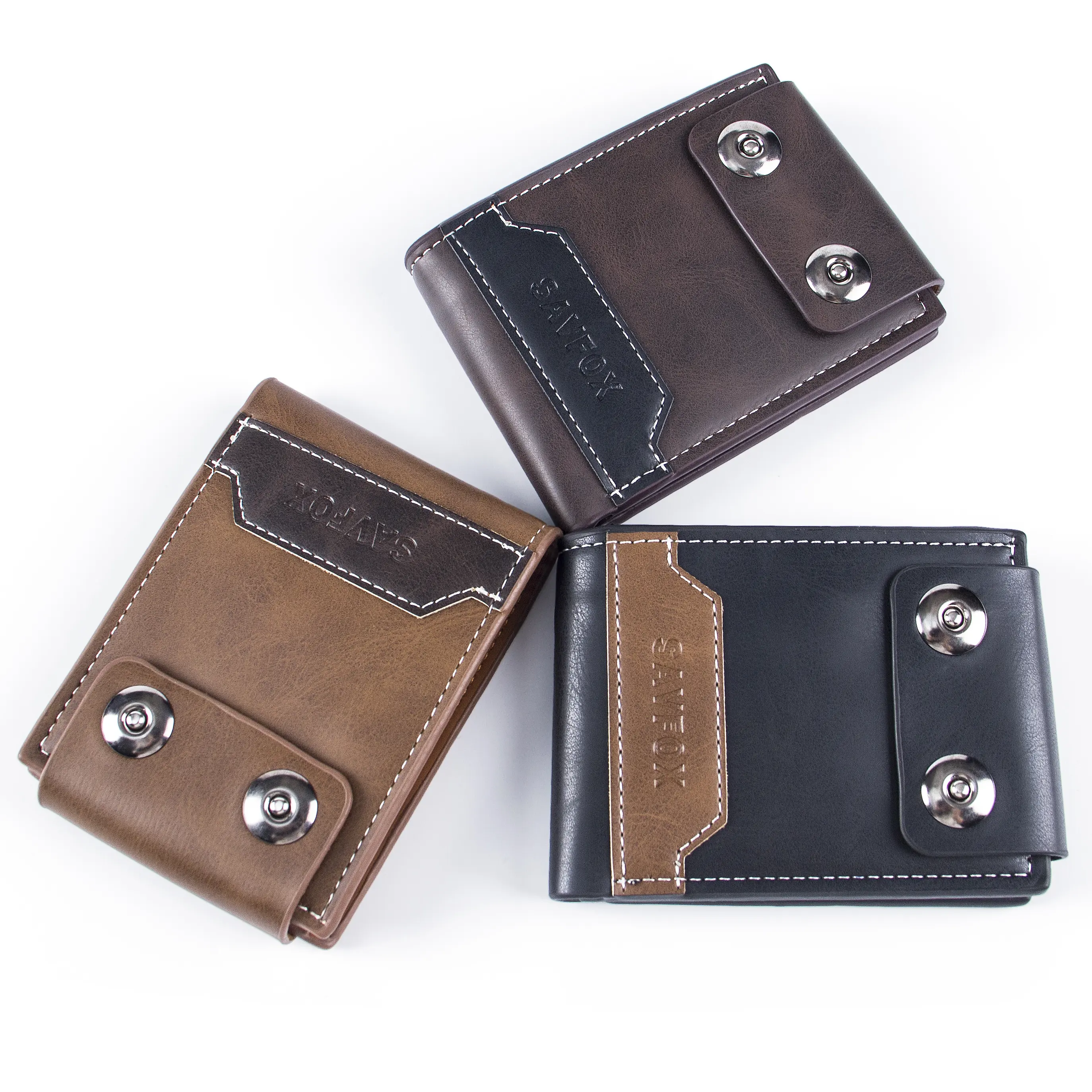 Yeni tasarım çift kat PU deri Ultra ince cüzdan moda stil orijinal kartlıklı cüzdan