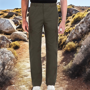 Men Outdoor <b>Cargo</b> Pants Cotton Casual <b>Work</b> Trousers Breathable Safari Style Utility Pants - Product Image 2