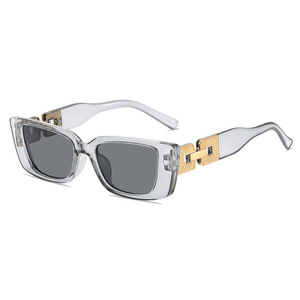 Lunettes de soleil carrées 2026 à chaîne diamantée creuse UV400, monture complète, confortables, légères, style urbain, vente en gros UE US - Product Image 6