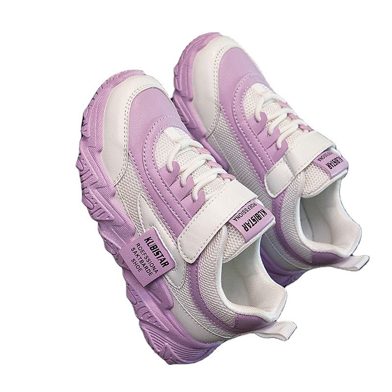 Child Walking Tennis Lace up Shoe Girls Sneakers Breathable Mesh