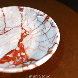 Plateau décoratif rond en marbre naturel pour table basse cadeau de mariage centre de table et style intérieur de luxe - Product Image 4