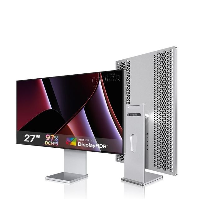 TCOLOR Aluminum Alloy 3840x2160 Resolution 4K Moniitor 27 Inch Flat Screen Glossy Monitor Studio Display with Adjustable Stand