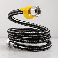 Tuyau flexible tressé noir avec raccord fileté femelle pour réparation de robinets et projets de salle de bain – Approvisionnement direct usine