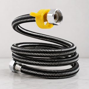 Tuyau <span class=keywords><strong>flexible</strong></span> tressé noir avec raccord fileté femelle pour réparation de robinets et projets de salle de bain – Approvisionnement direct usine - Product Image 1