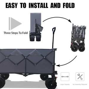 Folding Wagon Heavy Duty Steel All Terrain Wheels Industrial OEM Storage Easy Store Beach Camping Yard Landscaping Garden Travel - Product Image 6