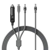 Chargeur de voiture USB-C mini haute vitesse plaqué or 3-en-1 avec blindage combiné 1080P, étanche, rallonge d'alimentation de remplacement