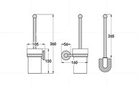 Support mural moderne et durable en laiton pour brosse de toilette avec gobelet en céramique – Idéal pour hôtels, appartements et projets hôteliers
