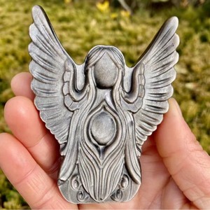 Cristal d'obsidienne naturelle de haute qualité, artisanat de cristal, ange porte-bonheur, pour cadeau souvenir - Product Image 2