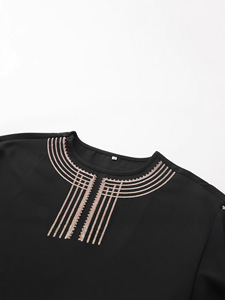 Nouveau Costume Dashiki Africain 2 Pièces pour Hommes, Manches Longues Brodé en Fausse Fourrure, Élégant, Mariage, Luxe, Quatre Saisons - Product Image 4
