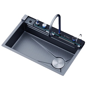 Ofertas del Black Friday: Fregaderos de Cocina Modernos en Gris Acero, Fregaderos Multifuncionales de Acero Inoxidable 304 con Grifo - Product Image 6