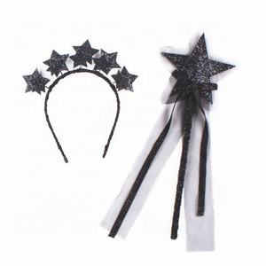 มงกุฎเจ้าหญิงสำหรับงานปาร์ตี้ฮาโลวีน 2 ชิ้น พร้อมไม้กายสิทธิ์รูปดาววิบวับ และที่คาดผมประดับดาววิบวับ ของขวัญวันเกิด - Product Image 4