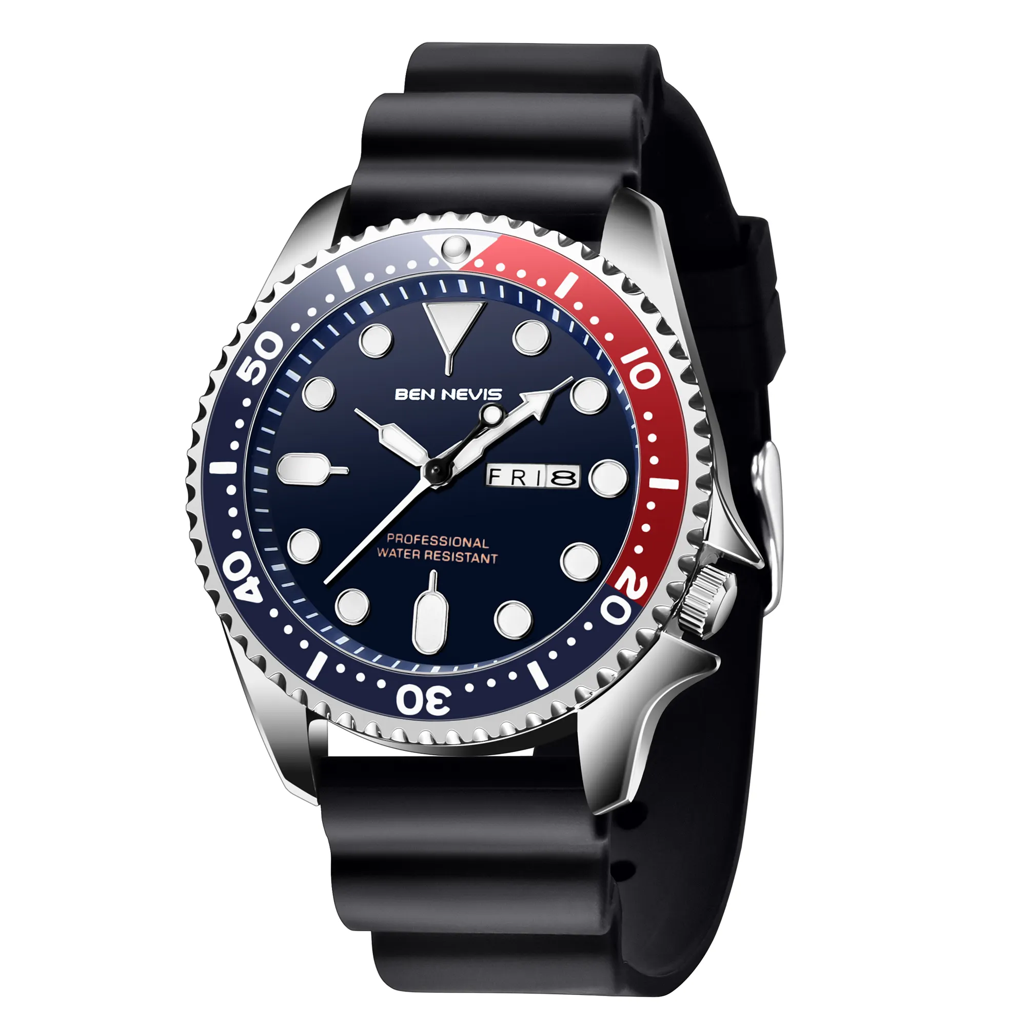नई उच्च-गुणवत्ता निविड़ अंधकार दोहरी-कैलेंडर watch3017G कस्टम मिश्र धातु घड़ी पुरुष घूर्णन bezel चमकदार डायल पुरुषों के लिए उपयुक्त