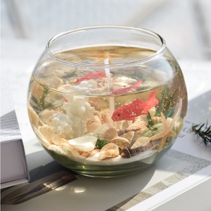 Bougie parfumée en verre personnalisée, style océan, avec poissons et coquillages artificiels, <span class=keywords><strong>pour</strong></span> cadeau et usage domestique - Product Image 1