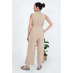 Mono de Visón al por Mayor para Mujer con Cremallera Trasera y Cinturón, Estilo Formal de Cintura Alta, Logotipo Personalizado para Fitness, para Verano - Product Image 3