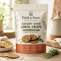 Emballage Doypack refermable personnalisé avec fermeture éclair, finition mate, qualité alimentaire, pour chips de lentilles savoureuses, sachet stand-up