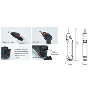 30W Adjustable Cordless Plastic Repair <b>Set</b> Rechargeable Hot Stapler <b>Tool</b> for Auto Bumper Crack Repair - Product Image 5