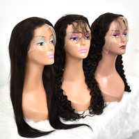 Peluca frontal de encaje completo HD de cabello humano 100% virgen, transparente, sin pegamento, pre-arrancada, superventas 2026