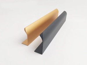 Poignée de porte de placard de cuisine et chambre à coucher en aluminium, poignée de bord invisible, poignée de porte de placard incurvée - Product Image 3