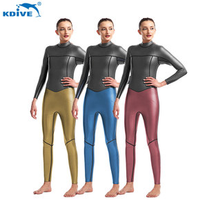Traje de <span class=keywords><strong>Neopreno</strong></span> KDIVE Personalizado de <span class=keywords><strong>3mm</strong></span>, Traje de Buceo de Manga Larga para Mujer, Traje de Surf de Cuerpo Entero - Product Image 1