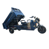 Tricycle électrique de transport de marchandises à benne hydraulique robuste, capacité de charge de 500 kg, carrosserie ouverte, mini-dumper pour travaux agricoles et de construction
