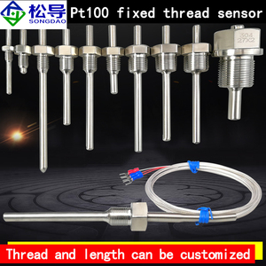 مستشعر حرارة بلاتيني <span class=keywords><strong>PT100</strong></span> مقاوم للماء من الفولاذ المقاوم للصدأ مع مسبار حراري من النوع K قابل للتخصيص - Product Image 1