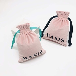Custom Logo Printed Velvet Jewelry Drawstring <b>Dust</b> Pouch High End Gift Cosmetic Packaging Velvet <b>Bag</b> - Product Image 1