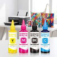 Set Tinta Sublimasi CMYK 100ml Warna Cerah untuk Epson F170 SC-F130 L805 Desktop Mug Tumbler Kerajinan Cetak