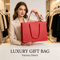 Sacs cadeaux de luxe YIpin Yinji en papier de haute qualité, texture spéciale litchi rouge, pour boutique et vente au détail