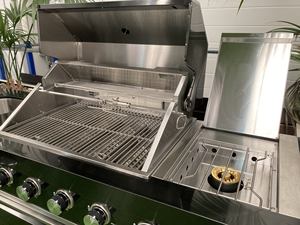 2022 Hangzhou Vermont cucina in acciaio inossidabile nero con griglia a gas a 6 fuochi e mini frigorifero - Product Image 3