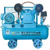 Compresseur d'air à piston sans huile portable YiBang 0,55 kW 0,75 CV 0,05 Nm³/min 8 bar réservoir 36 L AC 380 V 50 Hz refroidi par air