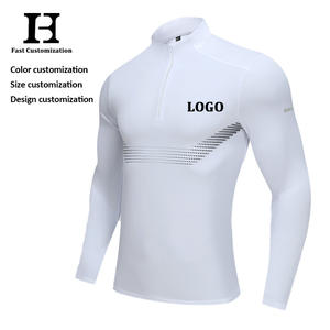 Nueva Camiseta Deportiva de Manga Larga con Cierre de Cremallera, Logotipo Personalizado, para Entrenamiento Atlético, para Hombre, Maglietta a Maniche Lunghe - Product Image 1