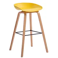 Обеденные барные стулья в скандинавском стиле, желтый пластиковый стул высотой, Современный барный стул, высокий стул для барного стола
