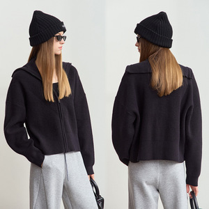 <span class=keywords><strong>Cardigan</strong></span> in Maglia Acrilica <span class=keywords><strong>con</strong></span> Zip e Collo a V, Stile Rilassato, da <span class=keywords><strong>Donna</strong></span>, Abbigliamento Autunnale, Morbido, Caldo e Spesso, Maglione Corto - Product Image 3