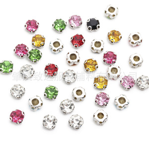 Strass 4D en forme de griffe, 6 mm, à quatre trous, perle ronde facettée pour vêtements, chaussures, sacs, accessoires, fabrication de bijoux DIY - Product Image 3