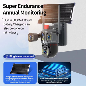 Vesafe V380 có ống kính 3 màn hình 12MP 6K 4G Sim Thẻ năng lượng mặt trời ngoài trời Máy ảnh <span class=keywords><strong>360</strong></span> PTZ IP CCTV không dây Wifi máy ảnh an ninh - Product Image 6