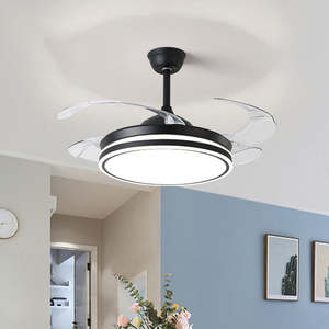 Nouveau lustre intégré minimaliste pour ménage salon salle à manger chambre ventilateur de plafond électrique lampe avec lumière LED - Product Image 3