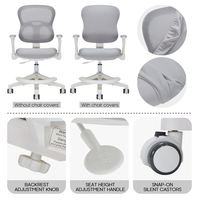 Chaise d'étude ergonomique pour enfants avec soutien lombaire, maille respirante, pivotante à 360°, coussin en PU et coton pour la maison, le bureau et la chambre d'enfant, OEM ODM