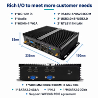 Mini PC industriel sans ventilateur Inter N95 N97 N100 N150 N305 RS232/485 DDR4 3200 Mhz Max 32G Linux Windows 10 11 235*150*52mm