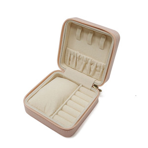 2024 Newest <b>Earrings</b> Necklace Ring Storage <b>Box</b> Portable Simple Pu Leather Travel Jewelry <b>Box</b> for Girls - Product Image 3