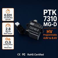 Servo Digital PTK 7310 MG-D HV con Carcasa Metálica CNC, Engranaje Metálico sin Núcleo CLS, 2.8kg, 0.031s, Programable, 4.8V-8.4V para Coche RC Crawler