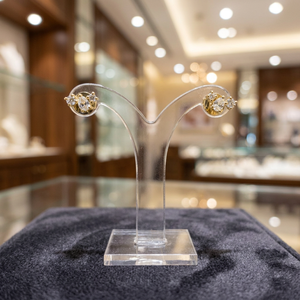 Envío Inmediato: Pendientes Minimalistas de Plata con Baño de Oro de 14K y Circonita Cúbica Natural, Modelo E-12194-A, Personalizables, Venta al por Menor, OEM, ODM - Product Image 3
