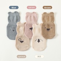 Chaussettes en coton tricotées décontractées pour bébés garçons et filles, motif animal mignon, antidérapantes, chaudes, pour l'intérieur, automne-hiver