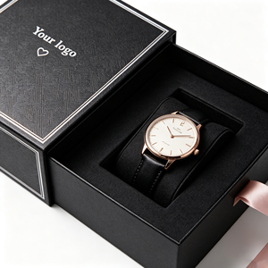 Estuche Rígido de Lujo para Relojes, Cuadrado Negro con Logotipo UV Personalizado, Empaque de Alta Gama para Joyería, Relojes y Gafas - Product Image 5