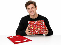 Recyclable Collapsible Folding Coated Paper Gift Boxes Screen Printed Paper Handles Christmas Cartoon Carton Boxes for Xmas