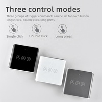 Interruptor de Escena Inteligente Tuya Zigbee de 3 Botones, Interruptor de Pared Táctil Inalámbrico de Vidrio Templado Curvo, Panel de Control de Automatización