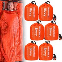 Sac de couchage thermique d'urgence portable en Mylar pour la survie en plein air, orange, pour le camping