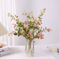 Vintage meerkleurige kunstmatige mini-roos steel, nep wilde roos bloem voor thuis bruiloft bloemstuk decoratie