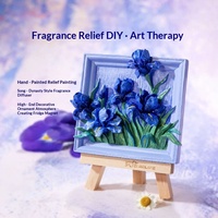 DIY Aimant de réfrigérateur style chinois, peinture en relief 3D, texture plantes et fleurs, peinture à l'huile numérique faite à la main, peint à la main, anniversaire