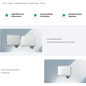 Convertisseur d'énergie solaire connecté au réseau de 6 kW avec tension d'entrée MPPT de 90-550 V et courant de sortie nominal de 26,1 A - Product Image 2